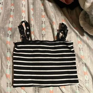 Black and white crop top